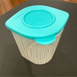 Tupperware Modular Mates Container ~ 5057A Blue green ~ Rounded Rectangle. GUC